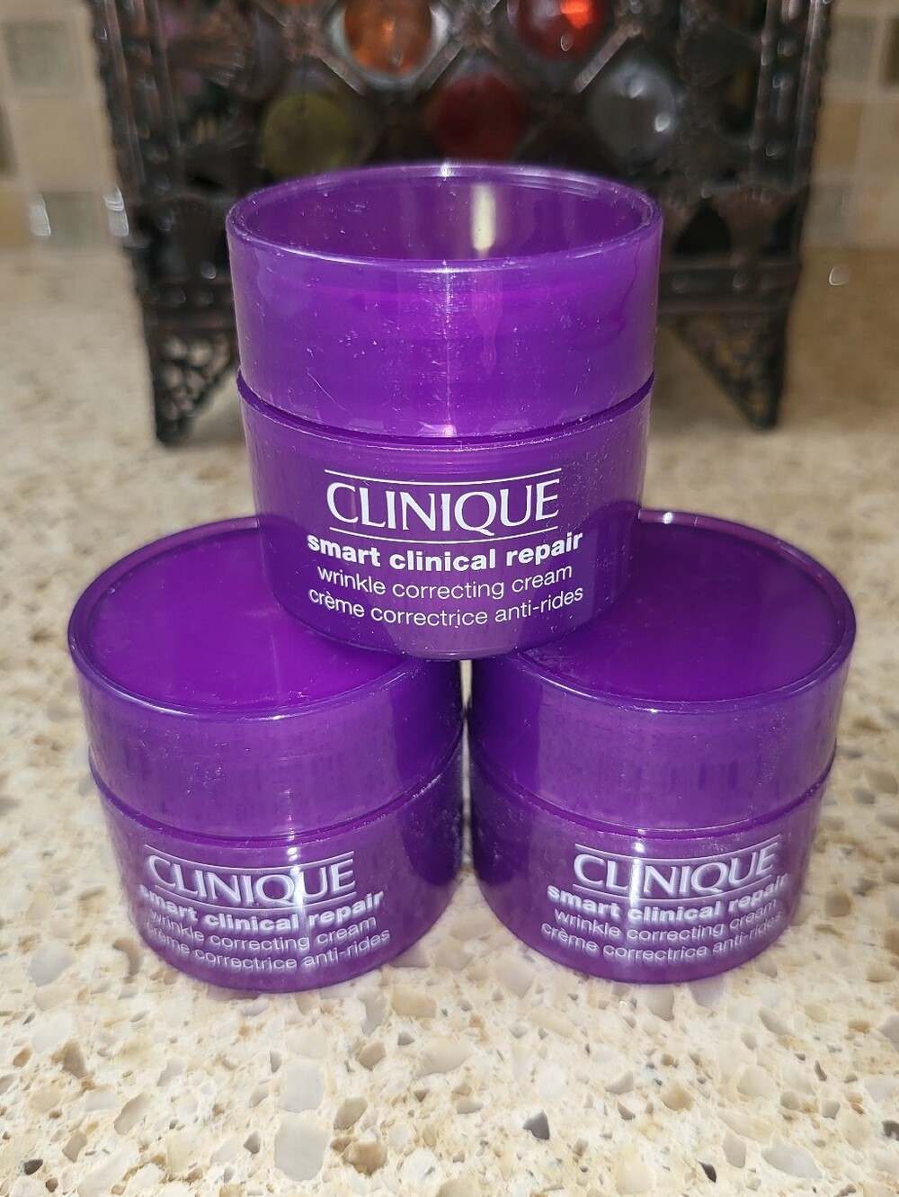 Clinique Smart Clinical Repair Cream Travel Sz Jars Lot Three .5 oz New